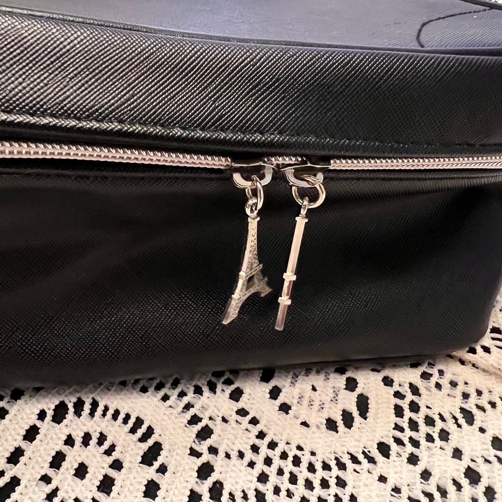 Lancome Black Zippered Cosmetic Makeup Travel Case | Eiffel Tower - Picture 2 of 10
